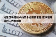 构建区块链技术的三个必要要素是 区块链建设的三大基础是
