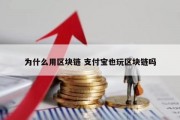 为什么用区块链 支付宝也玩区块链吗